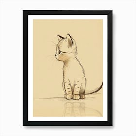 Cat Wait Lover Art Print