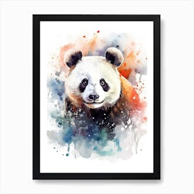 Panda Art In Watercolor Painting Style 2 Art Print