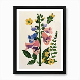 Painted Florals Foxglove 4 Art Print