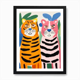 Colourful Kids Animal Art Tiger 2 Art Print