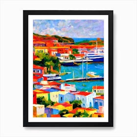Port Of Santiago De Cuba Cuba Brushwork Painting harbour Art Print