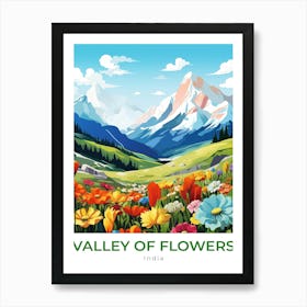 India Valley Of Flowers Travel Affiche