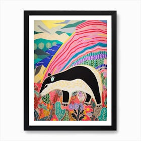 Maximalist Animal Painting Badger 7 Art Print