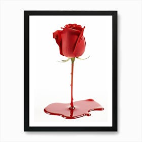 Red Rose With Blood Poster