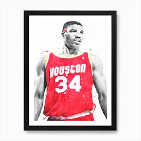 Hakeem Olajuwon Houston Rockets Art Print