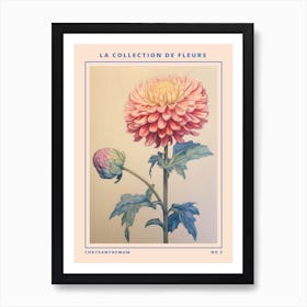 Chrysanthemum 2 French Flower Botanical Poster Art Print