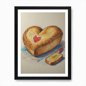 Heart Shaped Bread 3 Art Print