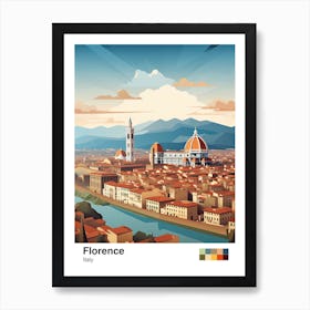 Florence, Italy, Geometric Illustration 1 Poster Art Print