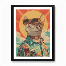 Vintage Retro Poster Cool Cat 21 Affiche