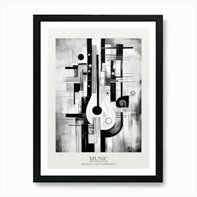 Music Abstract Black And White 2 Poster Art Print