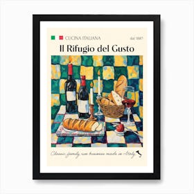 Il Rifugio Del Gusto Trattoria Italian Poster Food Kitchen Art Print