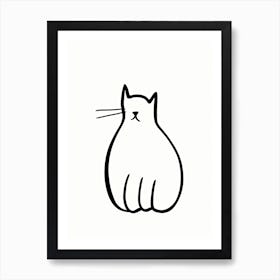 Cat Line Drawing Sketch 5 Art Print