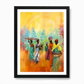 Women With Baskets Art Print