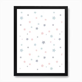 Starfall, Stars, Boho, Children's, Nursery, Bedroom, Neutral, Baby, Wall Print Art Print
