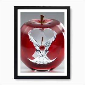 Red Apple In White Crystal 1 Art Print