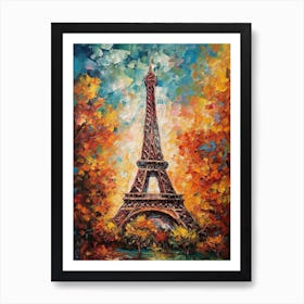 Eiffel Tower Paris France Vincent Van Gogh Style 10 Art Print