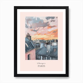 Mornings In Paris Rooftops Morning Skyline 2 Art Print