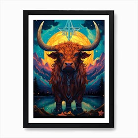 Shamanic Highland Cow Art Print