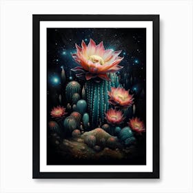 Galactic Flower Celestial 1 Art Print