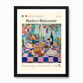 Rustico Ristorante Trattoria Italian Poster Food Kitchen Art Print