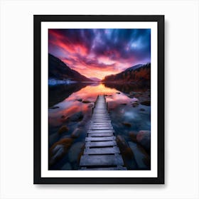 Sunset Over The Lake Art Print