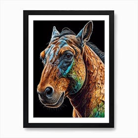Colorful Horse Painting Art Print