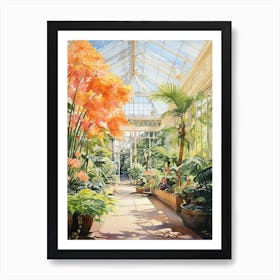 Denver Botanical Gardens Usa Watercolour 1 Art Print