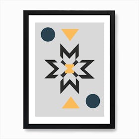 Geometric Pattern with Dots Art Print