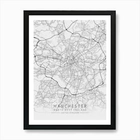 Manchester City Map Art Print