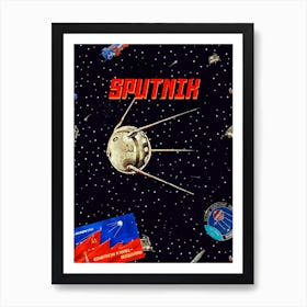 Sputnik: Gagarin space art — Soviet space art [Sovietwave] Art Print