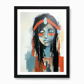 Mystic Harmony, Native American Woman Art Print