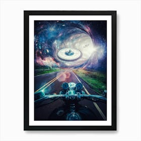 Alien Encounter On The Road Art Print