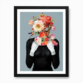 Blow my mind - Creative floral collage, a blooming woman. Poster