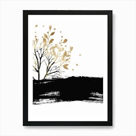 Gold And Black Tree Poster