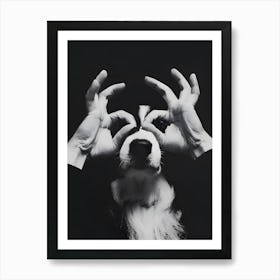 Dog Portrait Funny Black And White Art Print