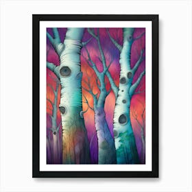 Trees Tree Trunks Branches Woods Forest Woodland Outdoors Wilderness Scene Landscape Scenery Rural Nature Art Print