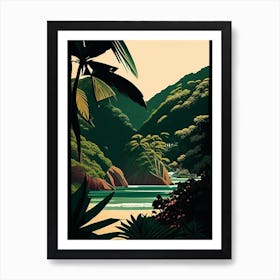 Tayrona National Park Colombia Retro Art Print