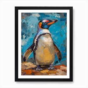 Galapagos Penguin Livingston Island Colour Block Painting 7 Art Print