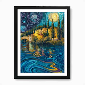 Starry Night In Venice Art Print