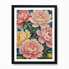 Pastel Peonies no1 1 Art Print