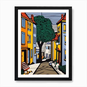 Painting Of Cape Town In The Style Of Pop Art 2 Art Print