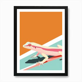 Malaysian Cat Gecko Abstract Modern Illustration 2 Art Print