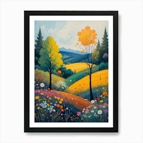 Trees In The Meadow Affiche