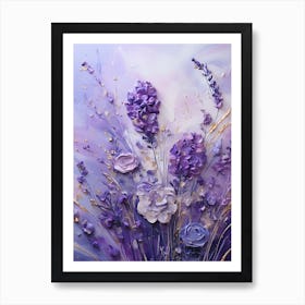 Purple Flowers Painting Art Print