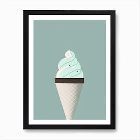 Mint Chocolate Chip Ice Cream Dessert Simplicity Flower Art Print