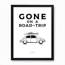 Gone On A Road Trip Fineline Illustration Poster Art Print