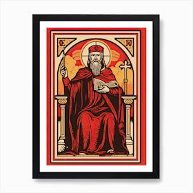 The Hierophant Tarot Card, Vintage 2 Art Print