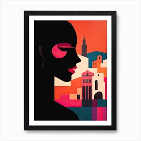 San Sebastian, Spain, Bold Outlines 4 Art Print