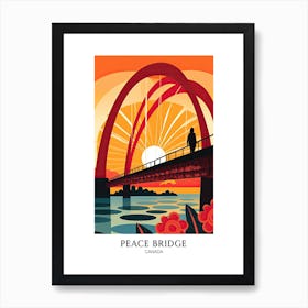 Peace Bridge, Canada, Colourful 1 Travel Poster Art Print