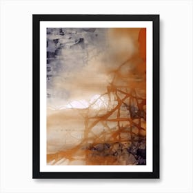 Watercolour Abstract Burnt Orange 1 Art Print